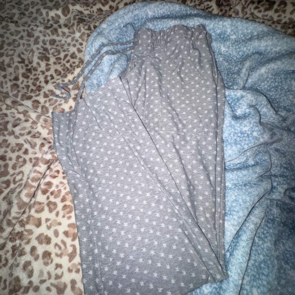 Gray Star Pattern Pajama Pants